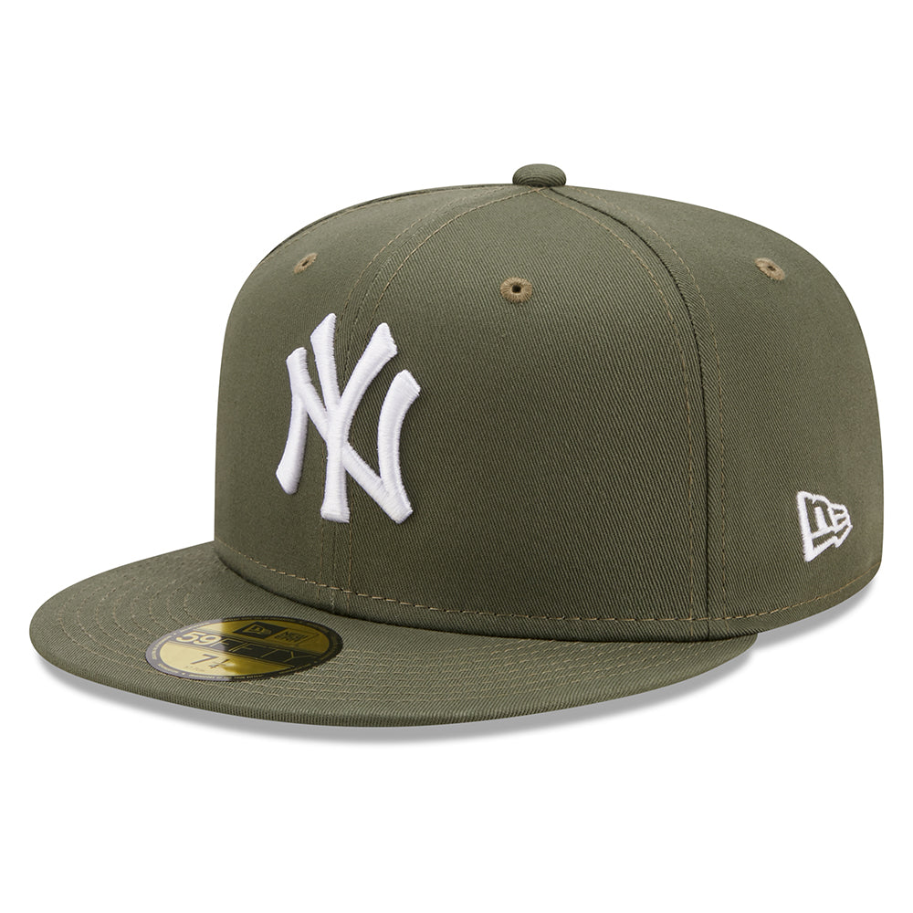 New Era 59FIFTY New York Yankees Baseball Cap - League Essential - Olive-White
