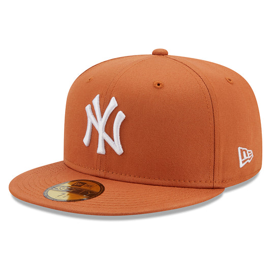 New Era 59FIFTY New York Yankees Baseball Cap - MLB League Essential - Toffee-White