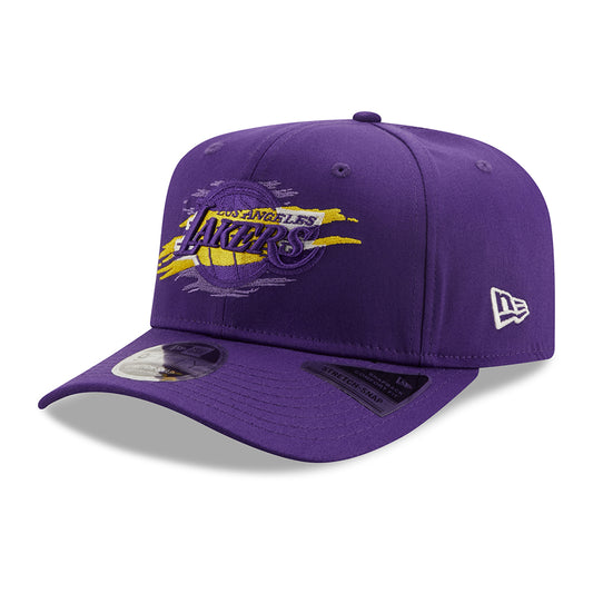 New Era 9FIFTY L.A. Lakers Stretch Snapback Cap - NBA Tear Logo - Purple