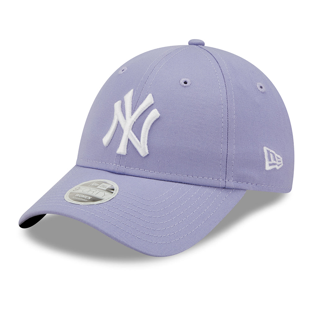 New Era Womens 9FORTY New York Yankees Baseball Cap - MLB League Essential - Lavender-White