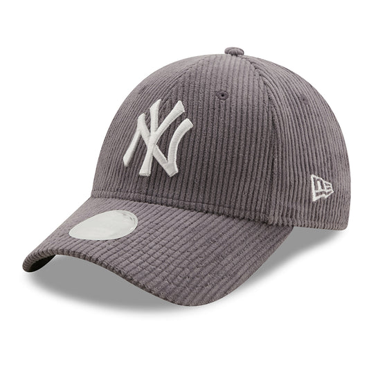 New Era Womens 9FORTY New York Yankees Baseball Cap - MLB Fashion Cord - Grey