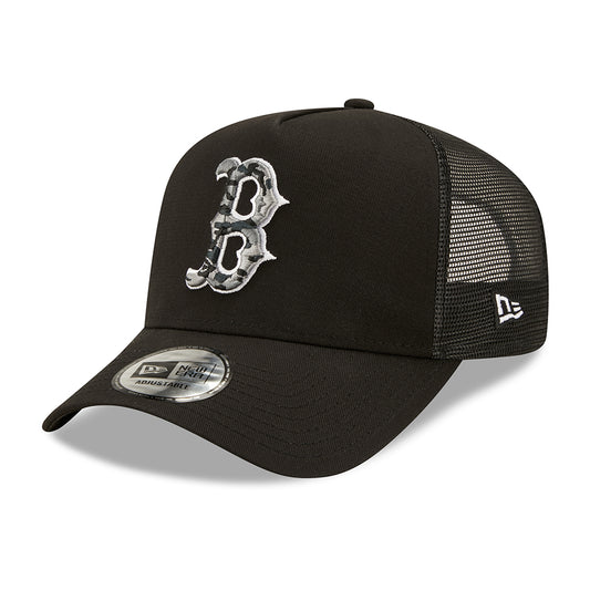 New Era 9FORTY Boston Red Sox A-Frame Trucker Cap - MLB Camo Infill - Black-Camo