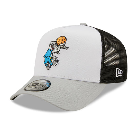 New Era Looney Tunes Bugs Bunny A-Frame Trucker Cap - Character Sports - White-Grey