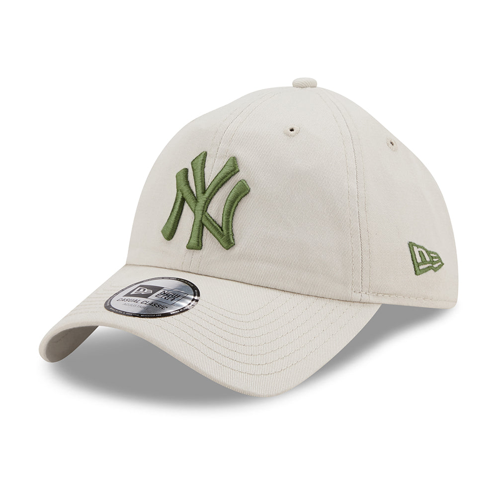 New Era 9TWENTY New York Yankees Baseball Cap - MLB League Casual - Stone-Olive