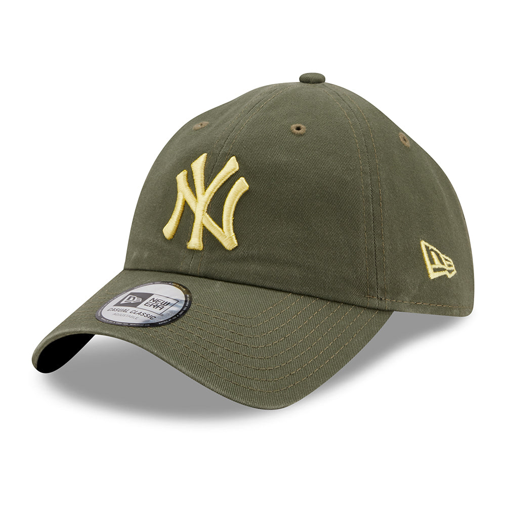 New Era 9TWENTY New York Yankees Baseball Cap - MLB League Casual - Olive-Gold