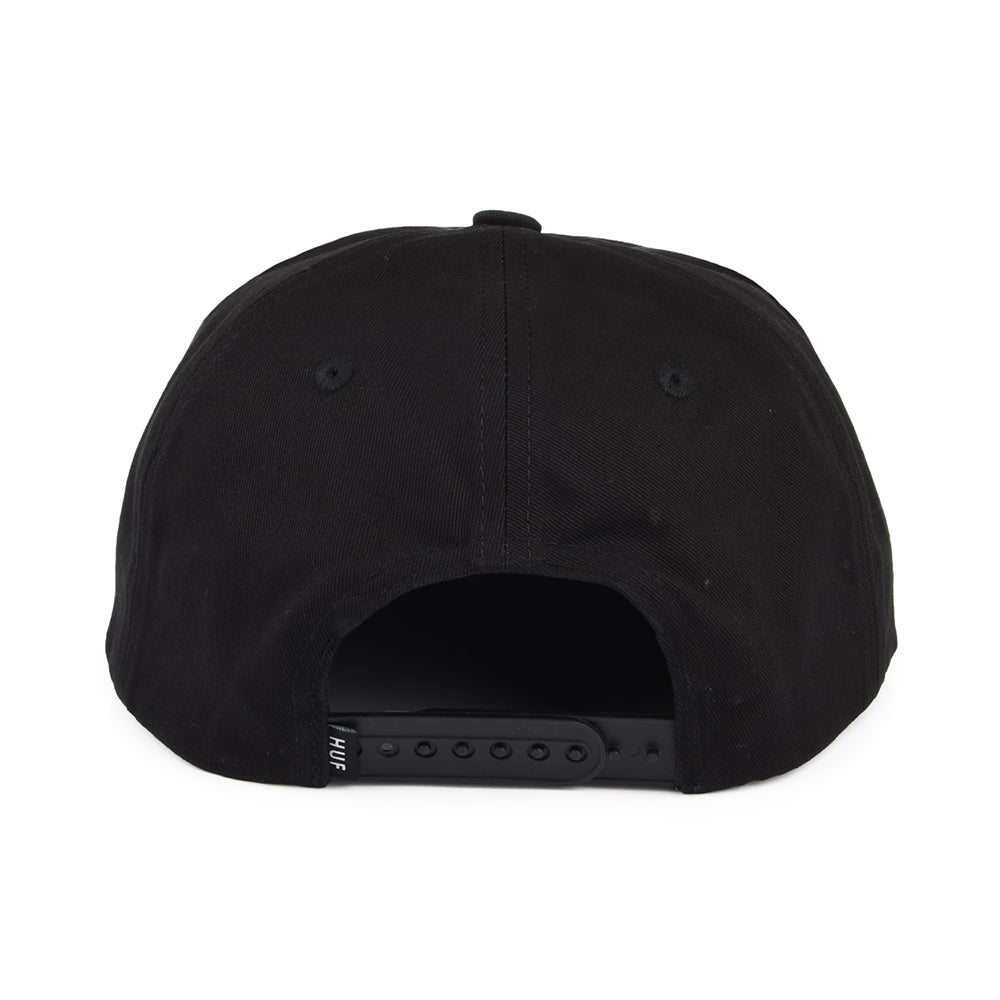 HUF Box Logo Unstructured Snapback Cap - Black On Black