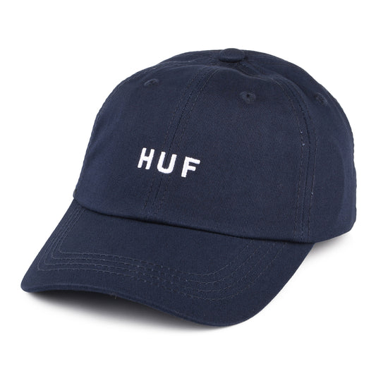 HUF Original Logo Curved Brim Cotton Baseball Cap - Navy Blue
