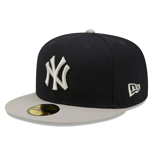 New Era 59FIFTY New York Yankees Baseball Cap - MLB Side Patch - Navy-Grey