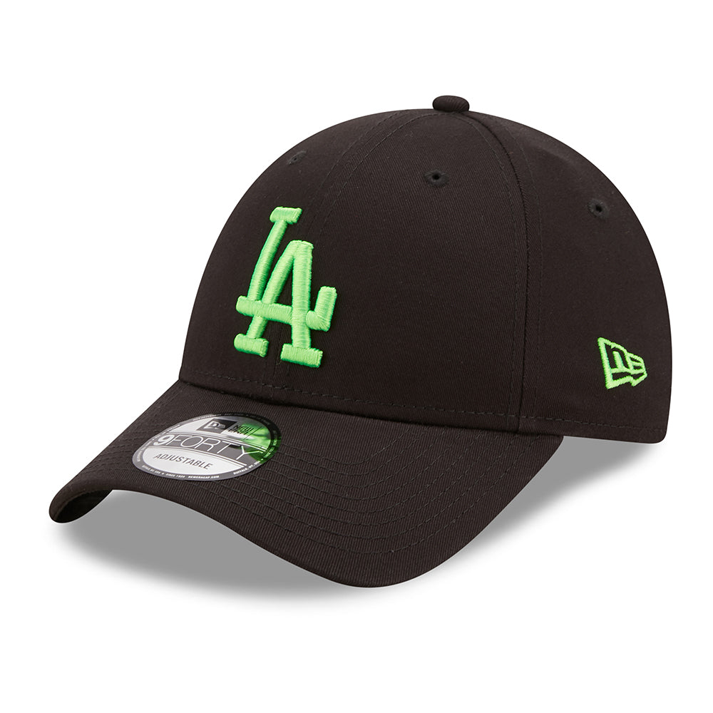 New Era 9FORTY L.A. Dodgers Baseball Cap - MLB Neon Pack - Black-Green