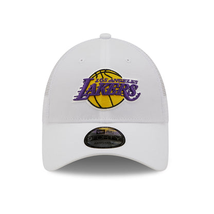 New Era 9FORTY L.A. Lakers Trucker Cap - NBA Home Field - White