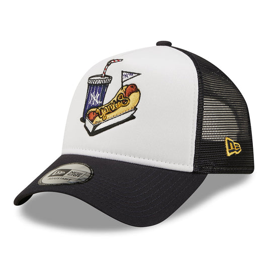 New Era New York Yankees A-Frame Trucker Cap - MLB Stadium Food - Navy-White