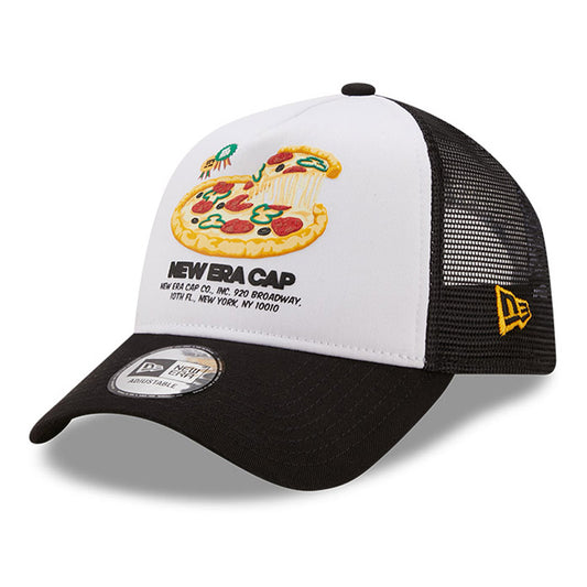 New Era Pizza A-Frame Trucker Cap - Food Pack - Black-White