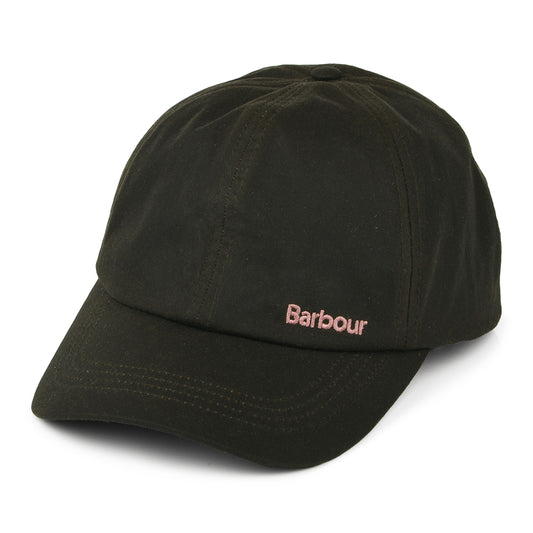 Barbour Hats Belsay Waxed Cotton Baseball Cap - Olive