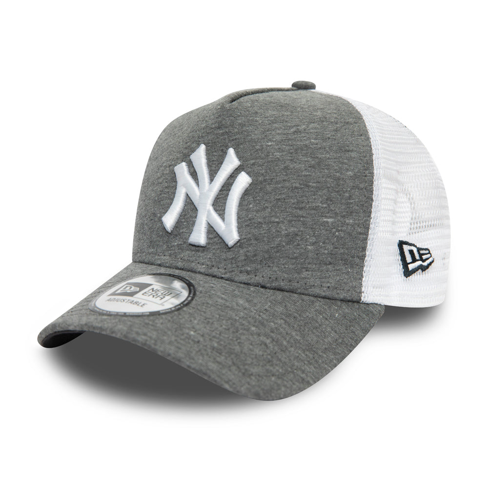 New Era 9FORTY New York Yankees A-Frame Trucker Cap - Jersey Essential - Grey-White