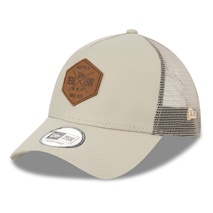 New Era 9FORTY A-Frame Trucker Cap - Heritage Patch - Stone
