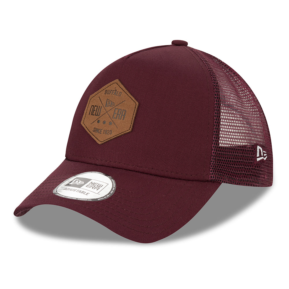 New Era 9FORTY A-Frame Trucker Cap - Heritage Patch - Maroon