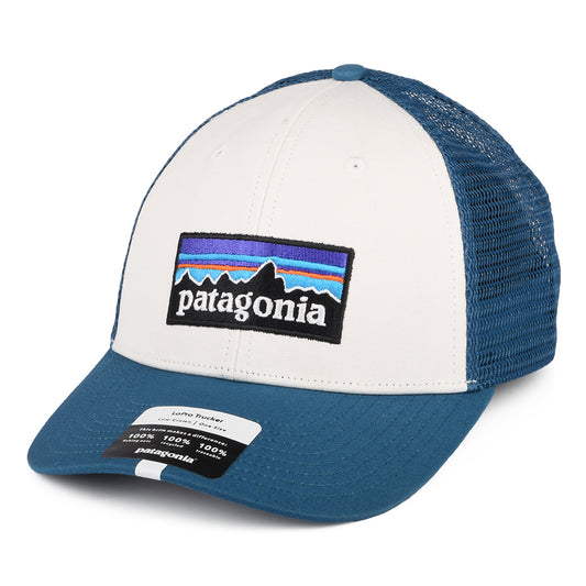 Patagonia Hats P-6 Logo Organic Cotton LoPro Trucker Cap - White-Teal