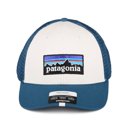 Patagonia Hats P-6 Logo Organic Cotton LoPro Trucker Cap - White-Teal