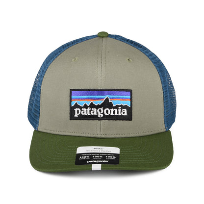 Patagonia Hats P-6 Logo Organic Cotton Trucker Cap - Khaki-Olive-Blue