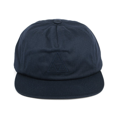 HUF Triple Triangle Unstructured Snapback Cap - Navy On Navy