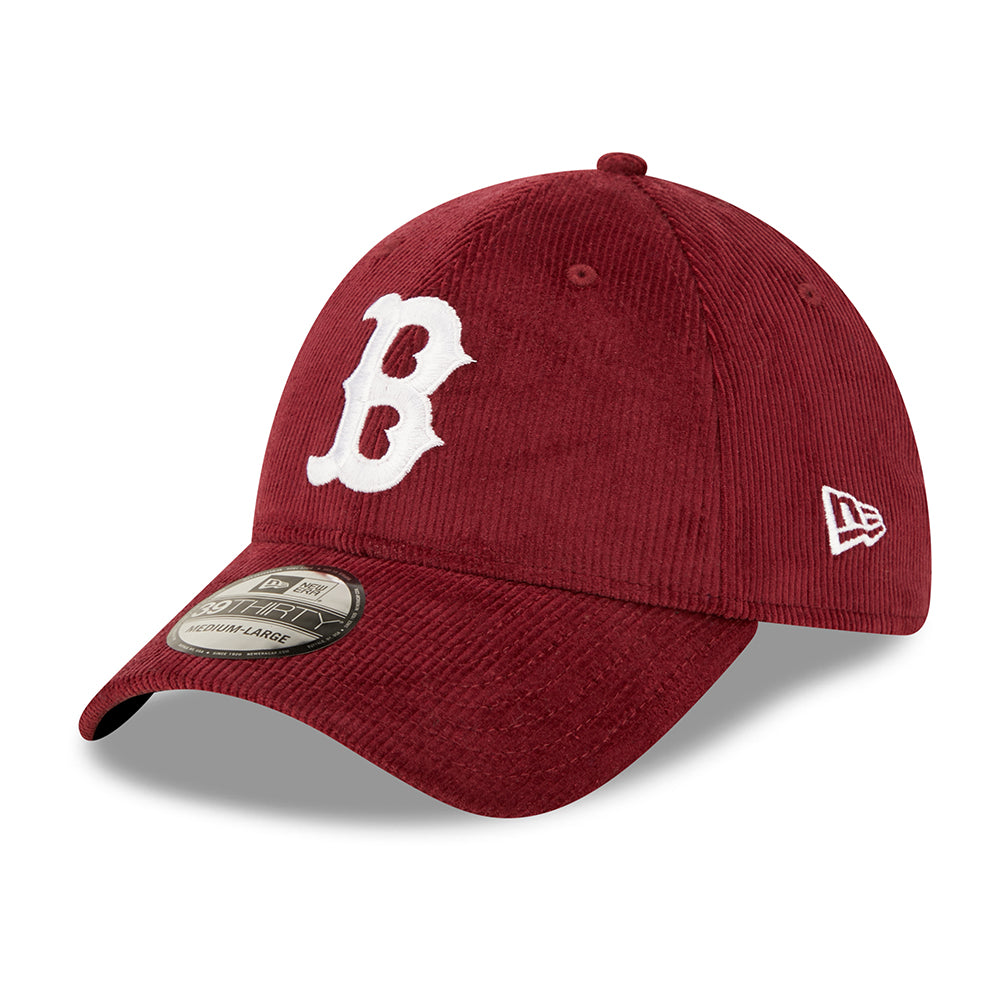 New Era 39THIRTY Boston Red Sox Baseball Cap - MLB Cord - Maroon-White ...