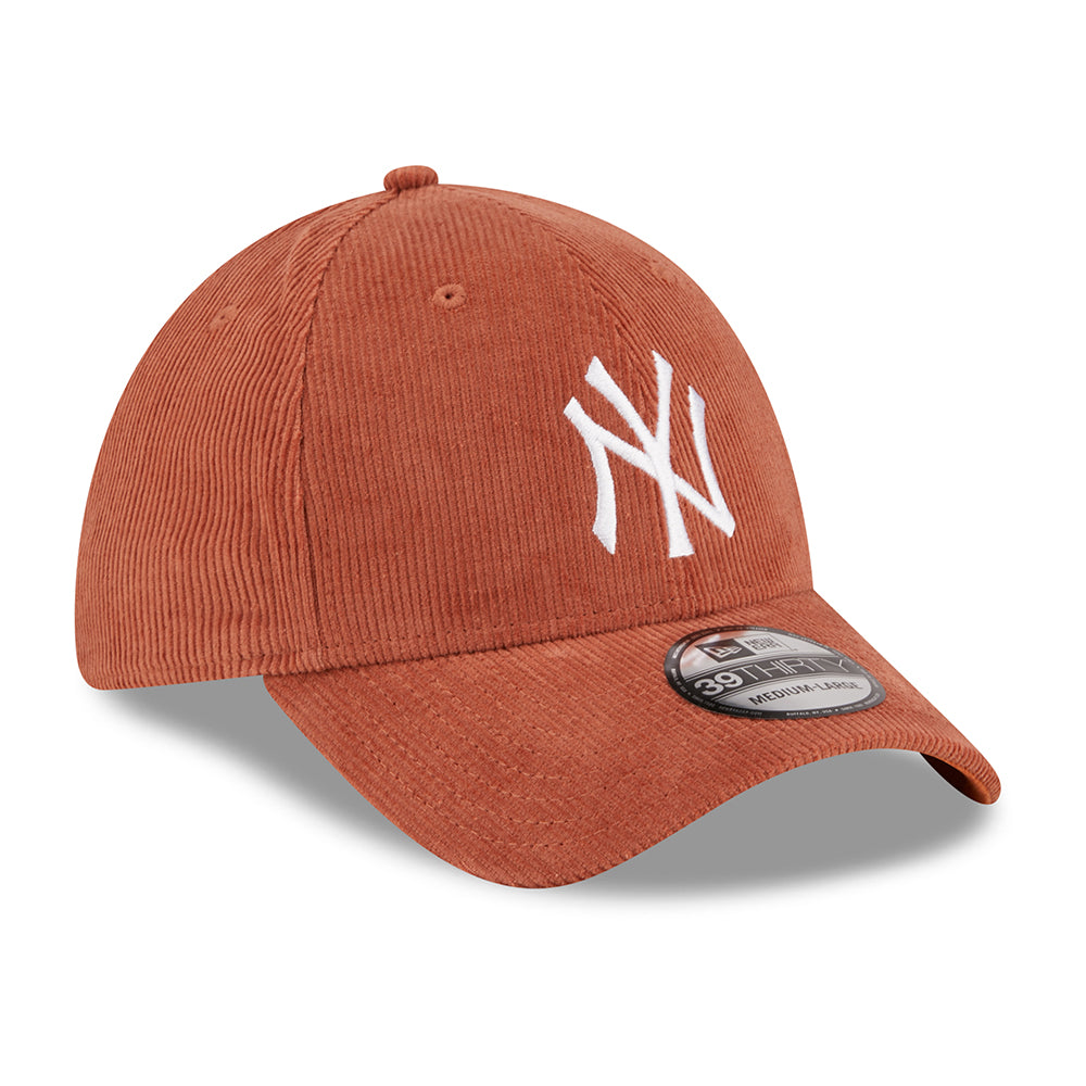 New Era 39THIRTY New York Yankees Baseball Cap - MLB Cord - Rust-White