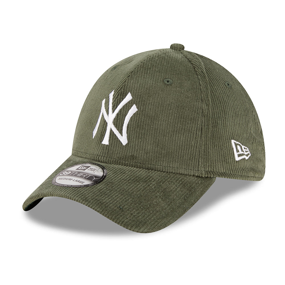 New Era 39THIRTY New York Yankees Baseball Cap - MLB Cord - Dark Green-White