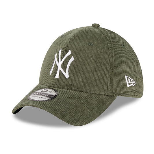New Era 39THIRTY New York Yankees Baseball Cap - MLB Cord - Dark Green-White OLD