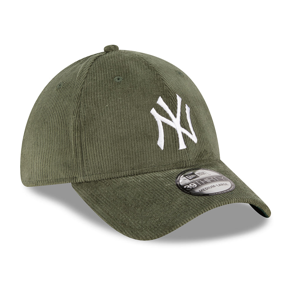 New Era 39THIRTY New York Yankees Baseball Cap - MLB Cord - Dark Green-White