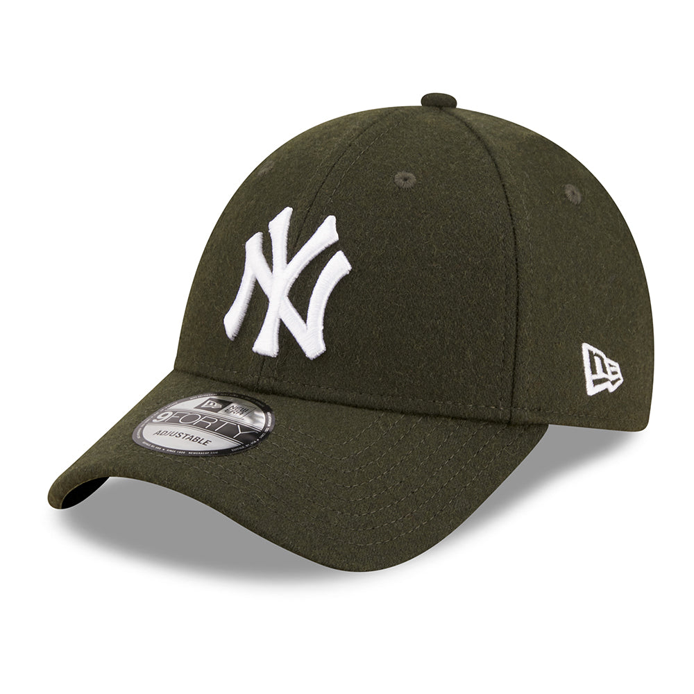 New Era 9FORTY N.Y. Yankees Baseball Cap - Melton League - Dark Green ...