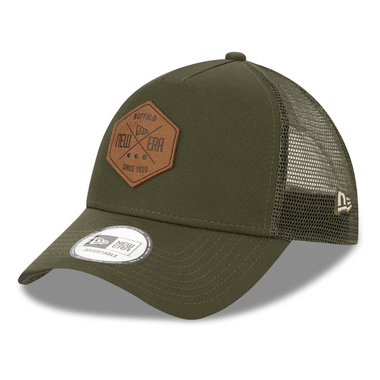 New Era 9FORTY A-Frame Trucker Cap - Heritage Patch - Olive