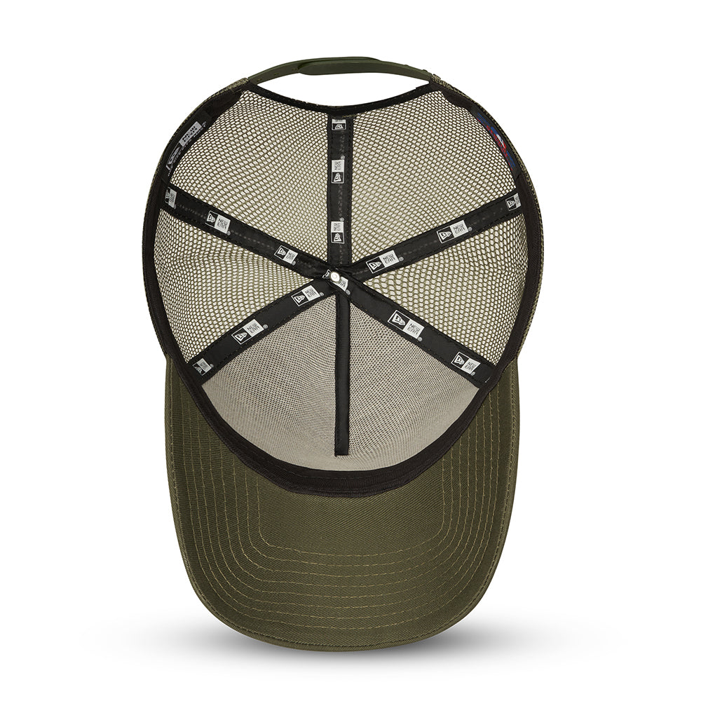 New Era 9FORTY A-Frame Trucker Cap - Heritage Patch - Olive