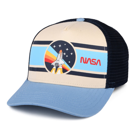 NASA Sinclair Trucker Cap - Ivory-Navy-Light Blue
