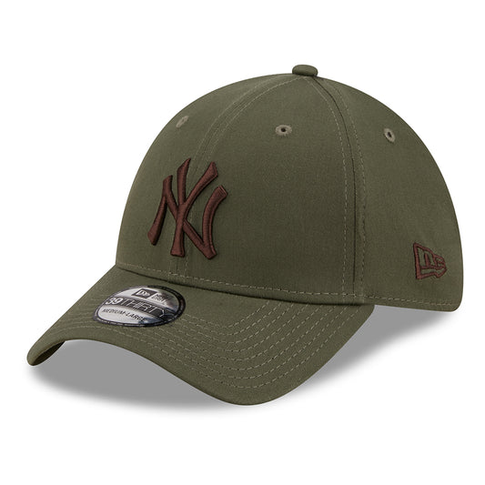 New Era 39THIRTY New York Yankees Baseball Cap - MLB League Essential - Olive-Brown