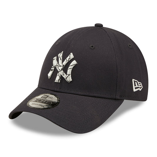New Era 9FORTY New York Yankees Baseball Cap - MLB Marble Infill - Navy Blue