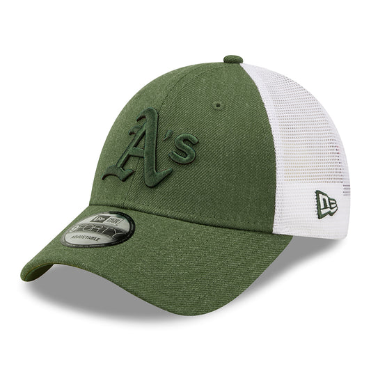 New Era 9FORTY Oakland Athletics Trucker Cap - MLB Home Field - Olive Heather
