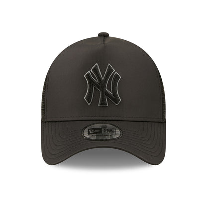 New Era 9FORTY New York Yankees A-Frame Trucker Cap - MLB Tonal Black - Black