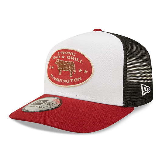 New Era 9FORTY Washington A-Frame Trucker Cap - Food Location - White-Wine