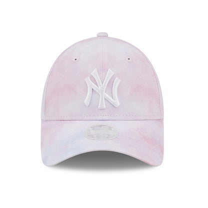 New Era Womens 9FORTY New York Yankees Baseball Cap - MLB Pastel Tie Dye - Lavender-White