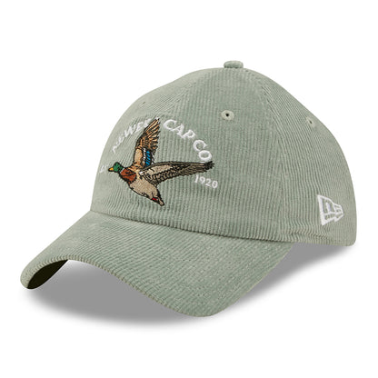 New Era 9TWENTY Duck Corduroy Baseball Cap - Wildlife Casual Classic - Jade