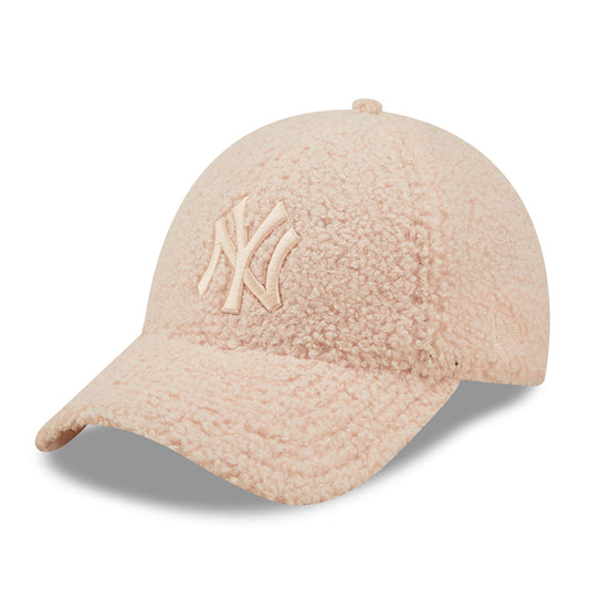 New Era Womens 9FORTY New York Yankees Baseball Cap - MLB Borg - Light Pink