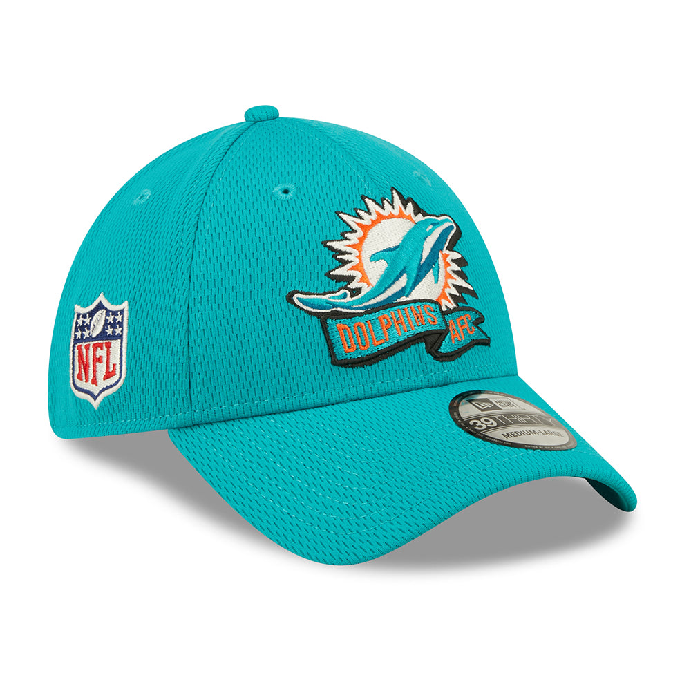 New Era 39THIRTY Miami Dolphins Baseball Cap - NFL Sideline On Field - Teal