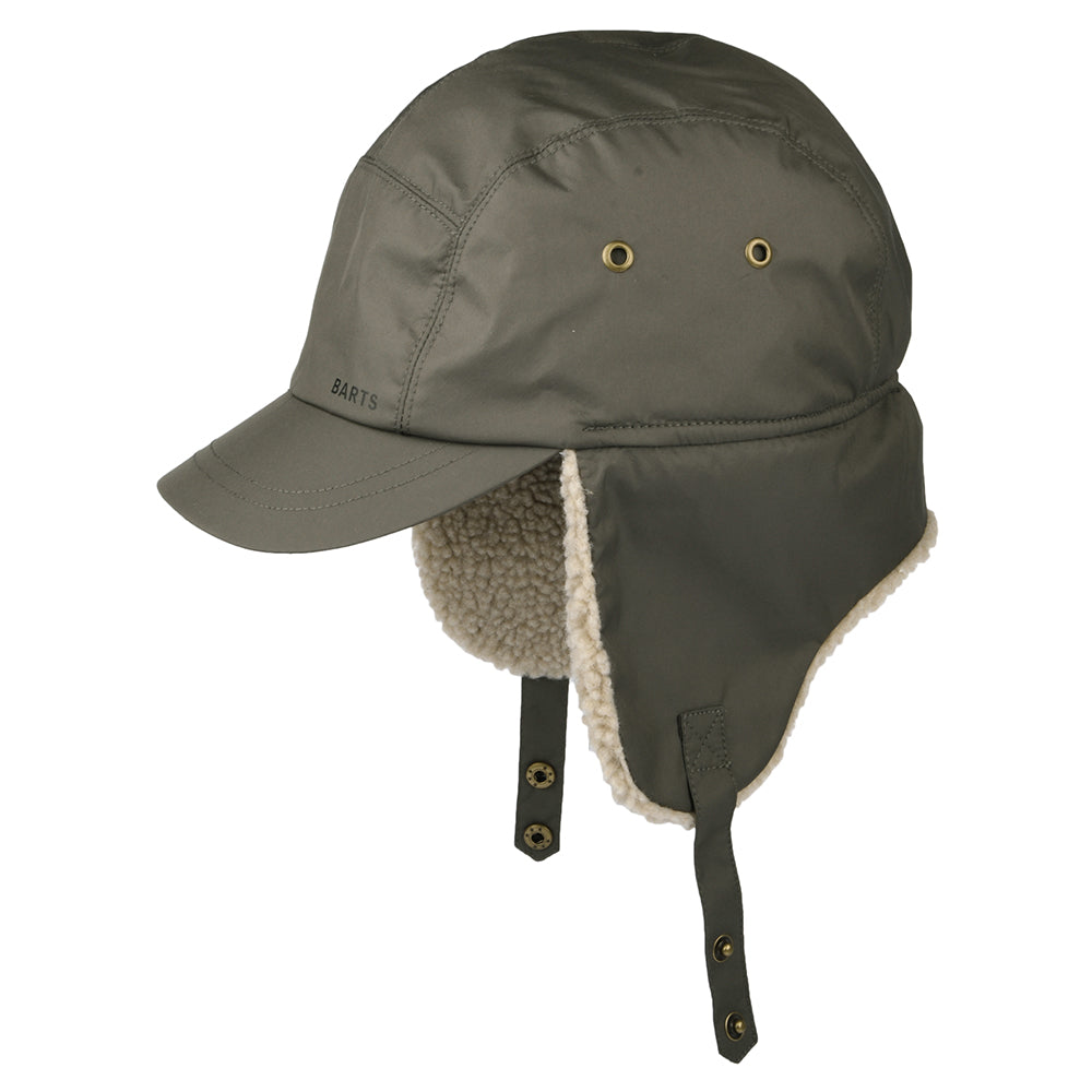 Barts Hats Boise 5 Panel Cap with Earflaps - Army Green