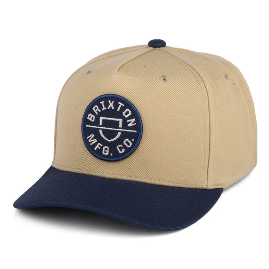 Brixton Hats Crest C NetPlus MP Snapback Cap - Sand-Washed Navy
