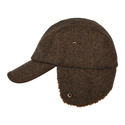 Dorfman Pacific Hats Nail-Head Winter Baseball Cap with Earflaps - Brown
