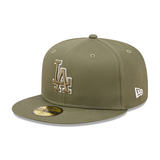New Era 59FIFTY L.A. Dodgers Baseball Cap - MLB Team Outline - Olive