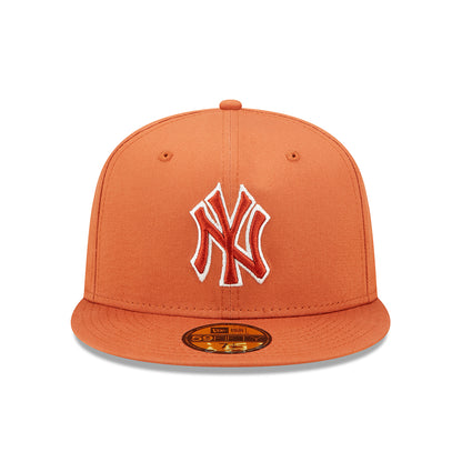 New Era 59FIFTY New York Yankees Baseball Cap - MLB Team Outline - Orange