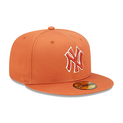 New Era 59FIFTY New York Yankees Baseball Cap - MLB Team Outline - Orange