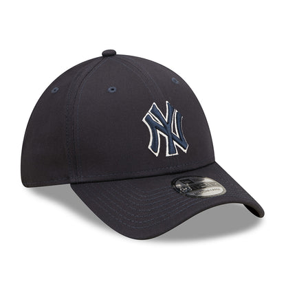 New Era 39THIRTY New York Yankees Baseball Cap - MLB Team Outline - Navy Blue