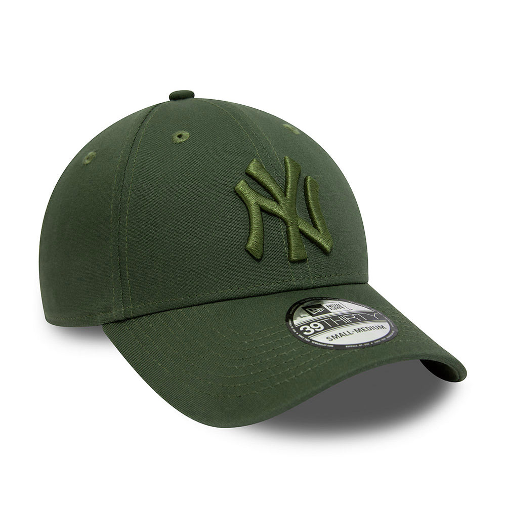 New Era 39THIRTY New York Yankees Baseball Cap - MLB League Essential - Olive On Olive